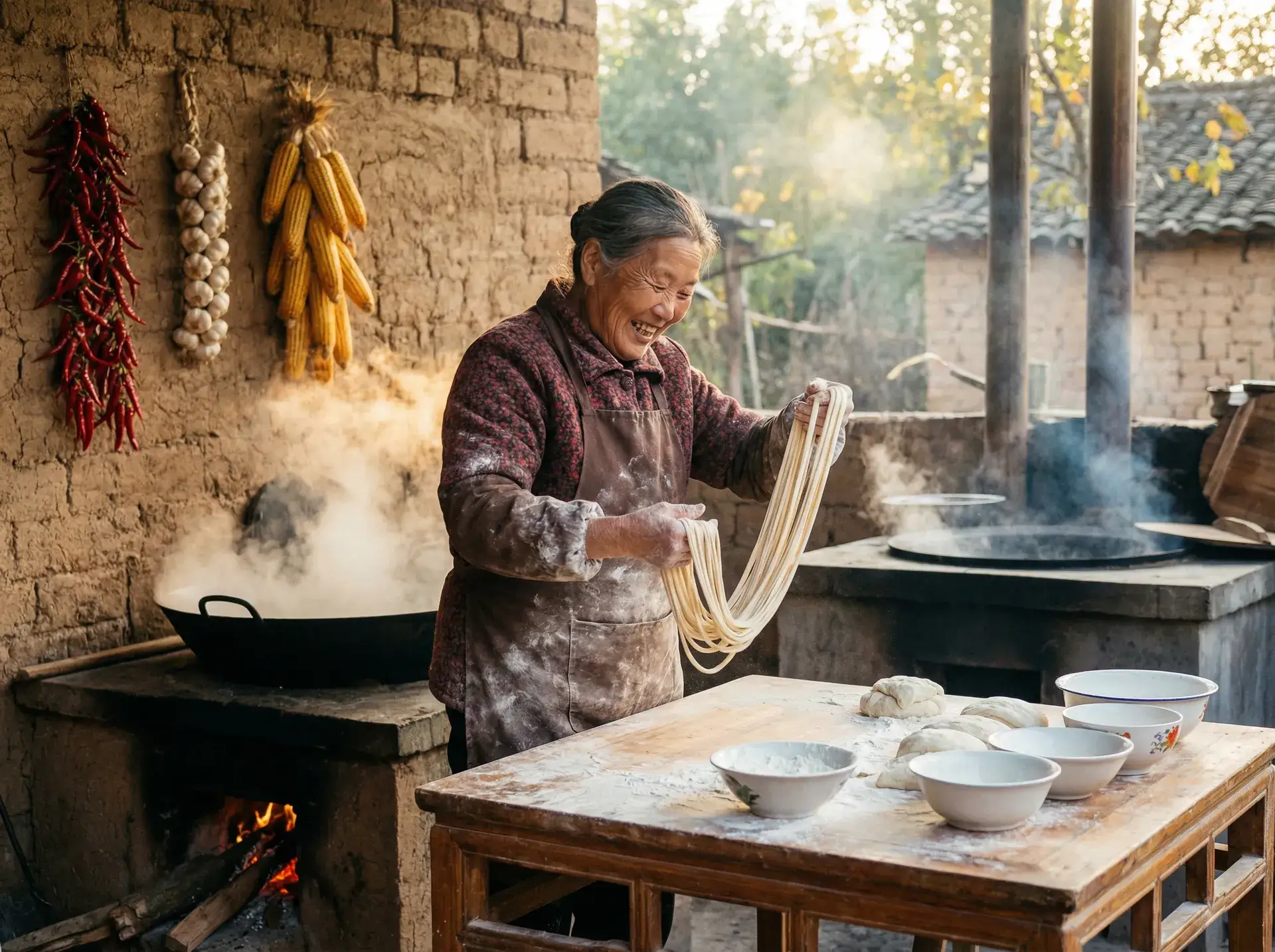 农家大嫂手擀面 - 废柴电影梦 乡村美食